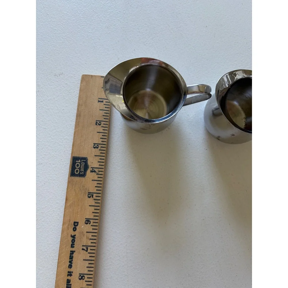 Adcraft 18-8 Stainless Steel Creamer Pitchers Set of 2 Japan Silver Bell Shape‎